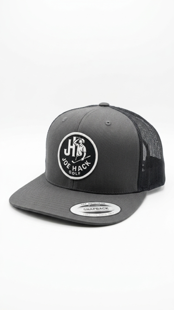 Joe Hack Golf Hat – Charcoal/Black (Snapback)