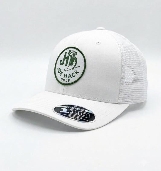 Joe Hack Golf Hat – White (Flexfit 110 SnapBack)