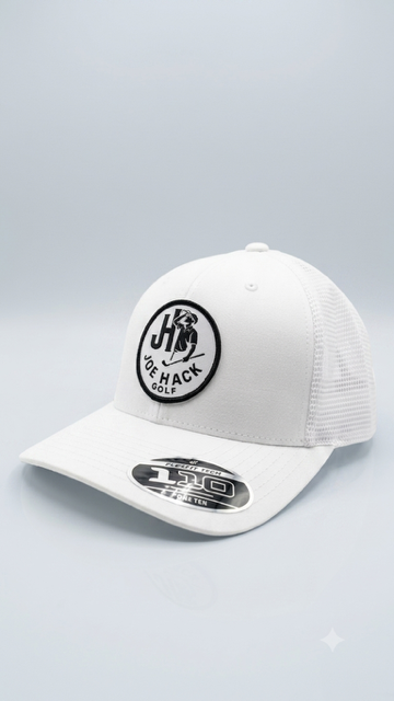 Joe Hack Golf Hat – White (Flexfit 110 SnapBack)